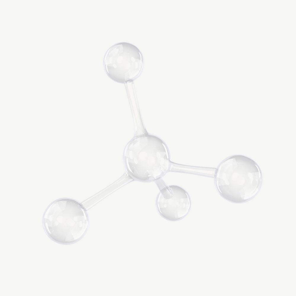 3D transparent molecule, science technology psd