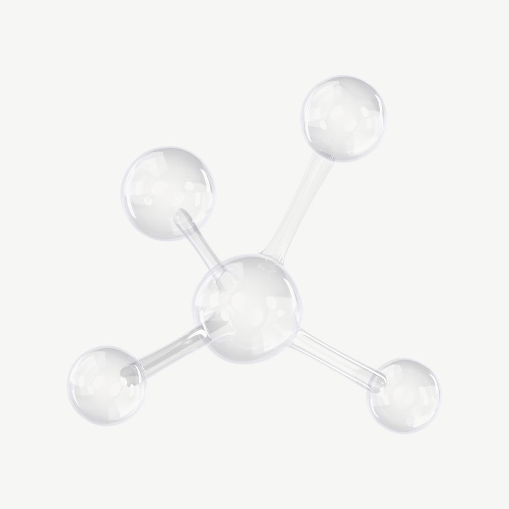 3D transparent molecule, science technology psd