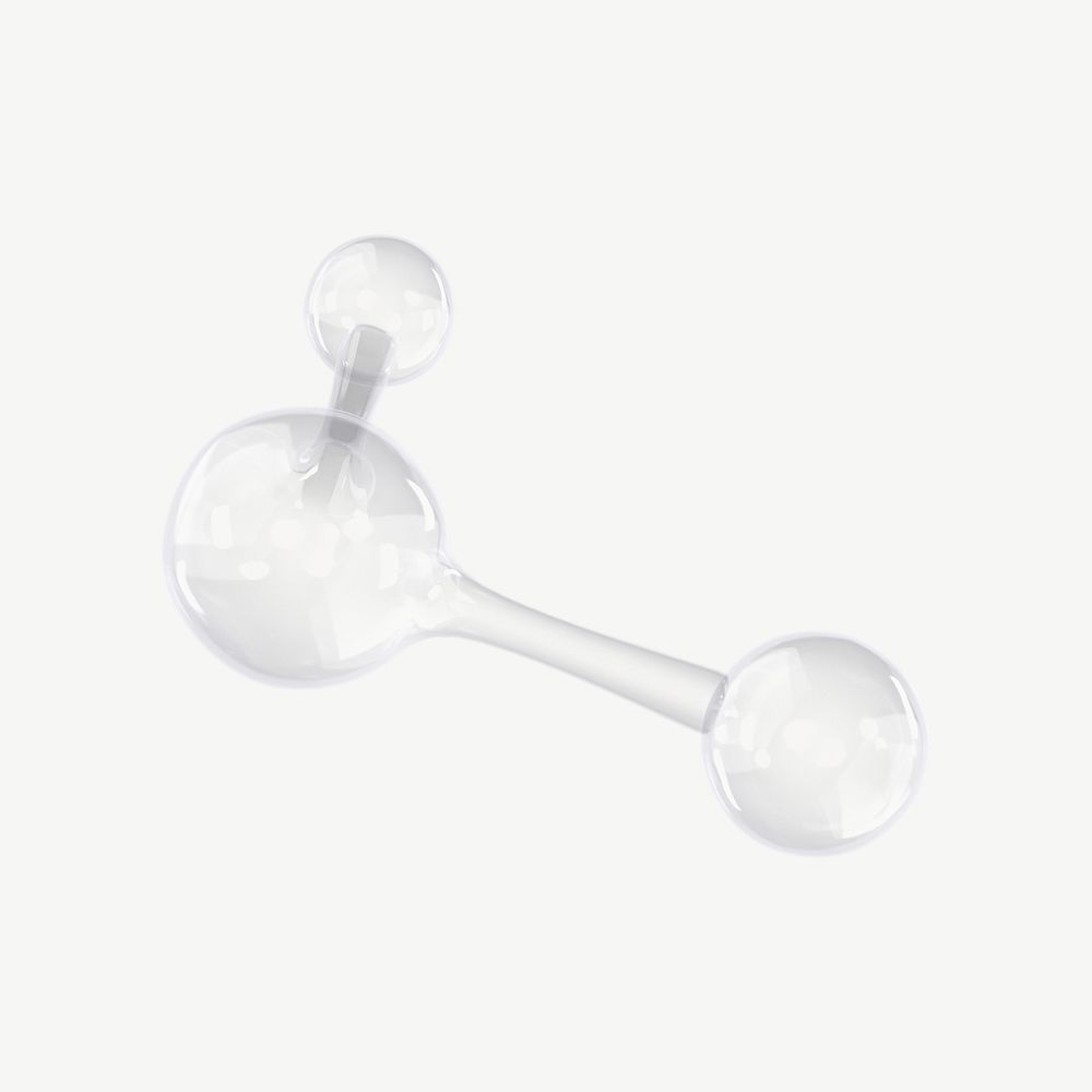 3D transparent molecule, science technology psd