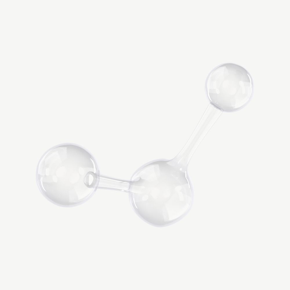 3D transparent molecule, science technology psd
