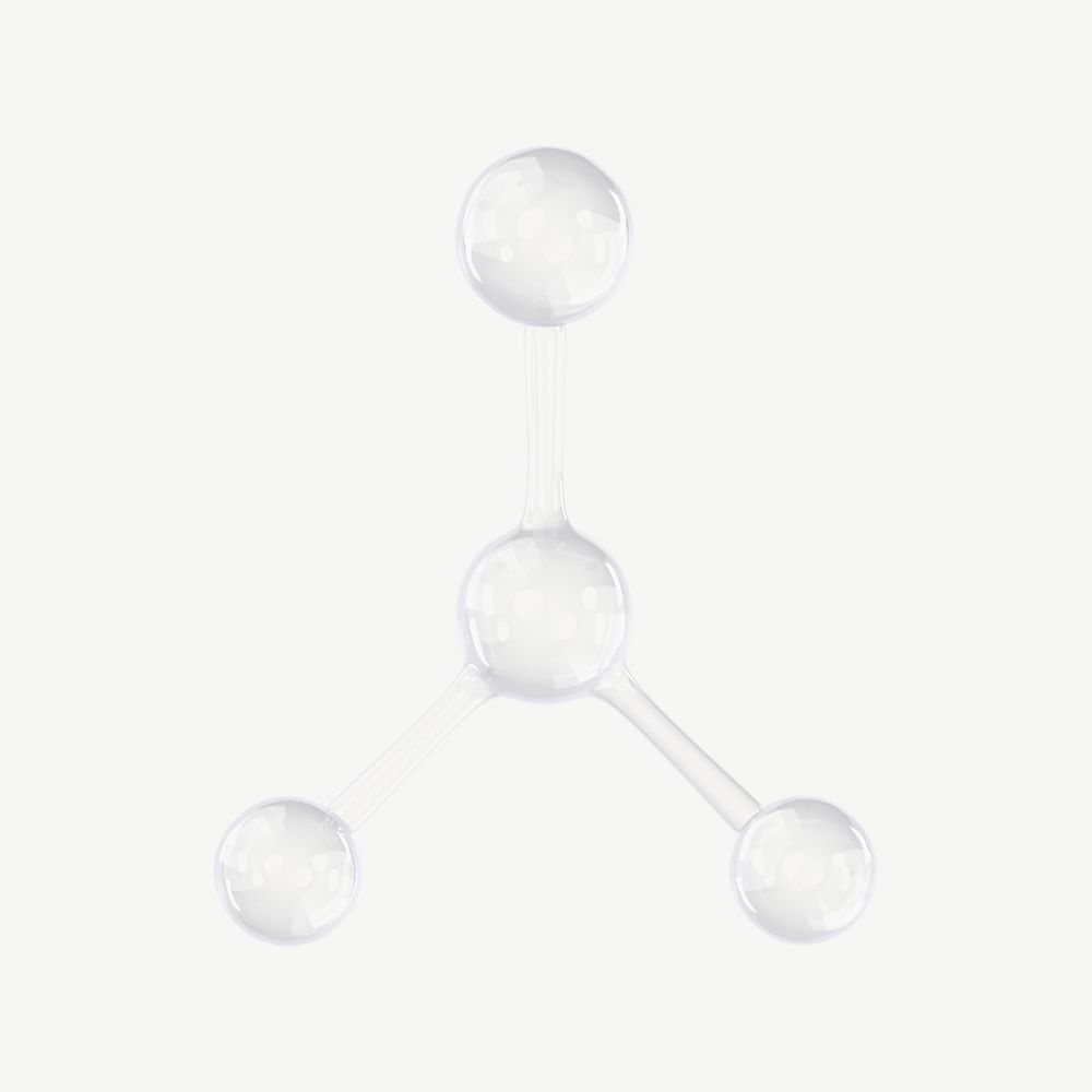3D transparent molecule, science technology psd