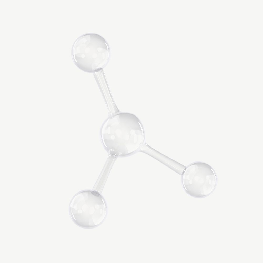 3D transparent molecule, science technology psd