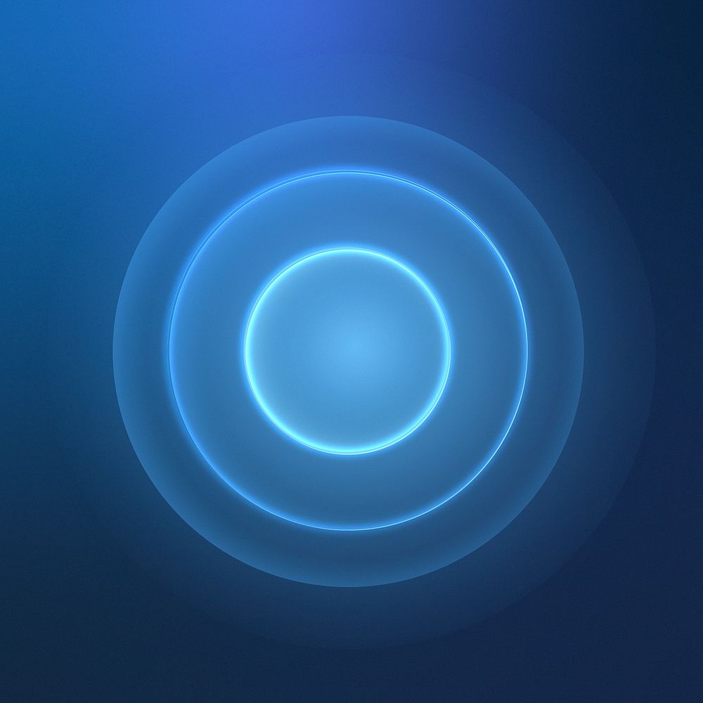 Blue concentric circle element, digital remix psd