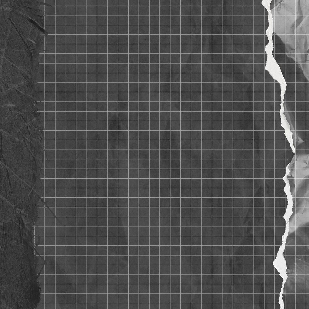 Black grid background, ripped paper border design