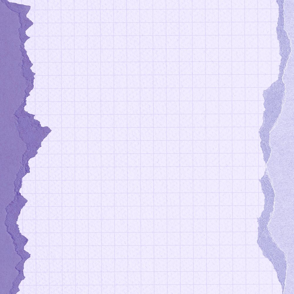 Purple grid background, ripped paper border design