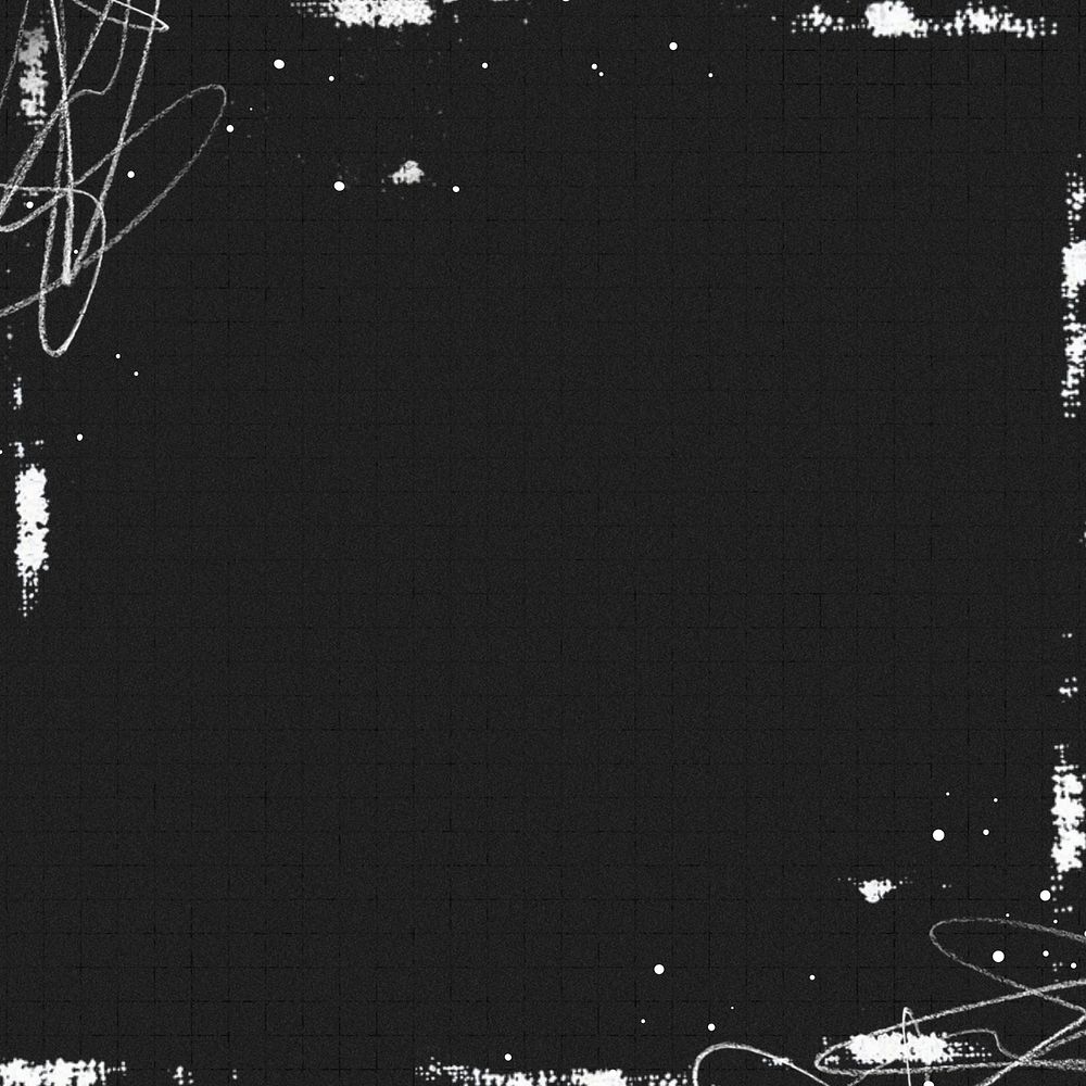 Black grid pattern background, ink stain border