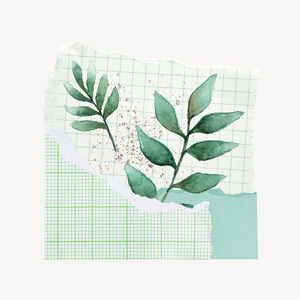 Leaf branches aesthetic, nature collage art