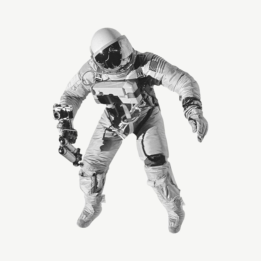 Floating astronaut, galaxy graphic psd