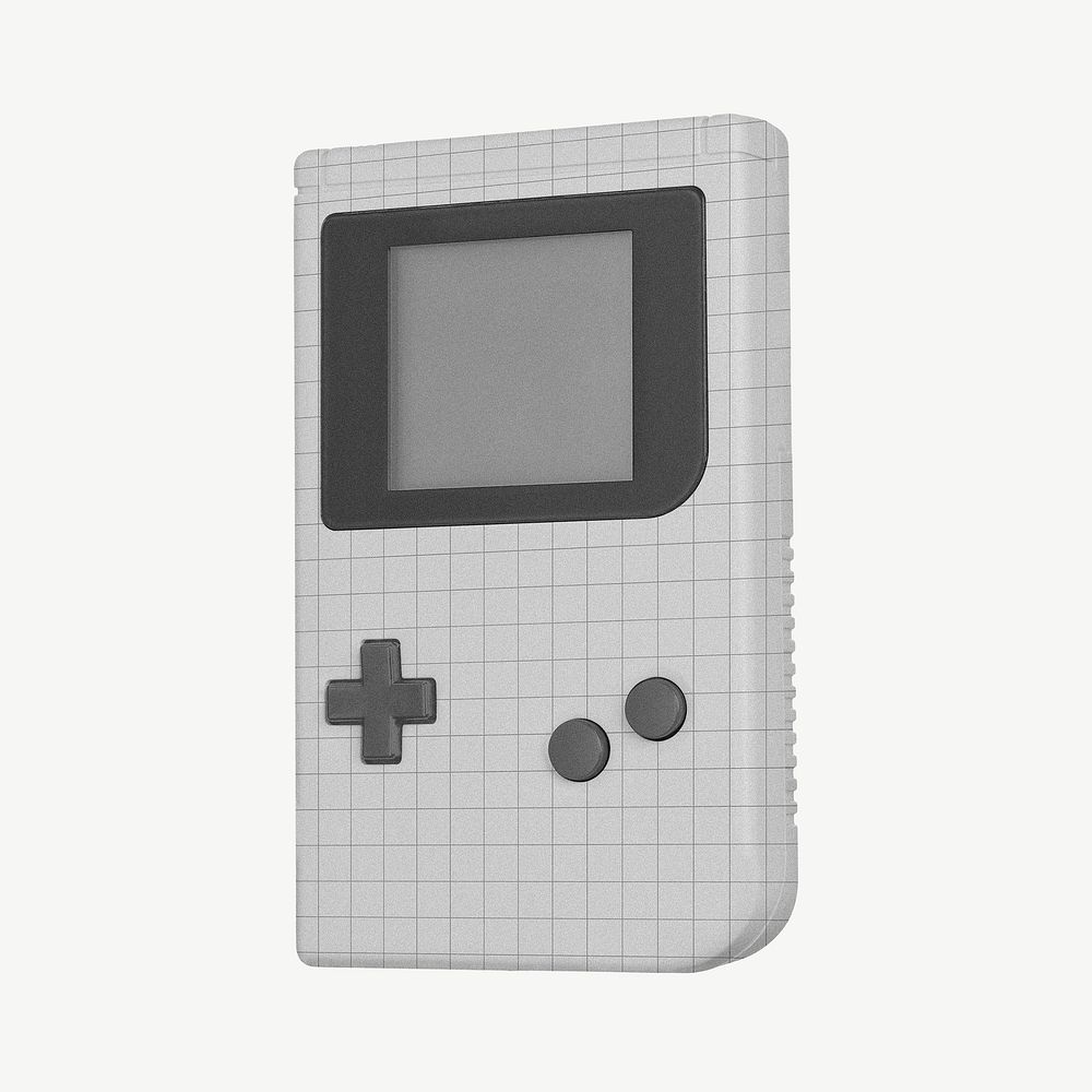Handheld game console collage element psd