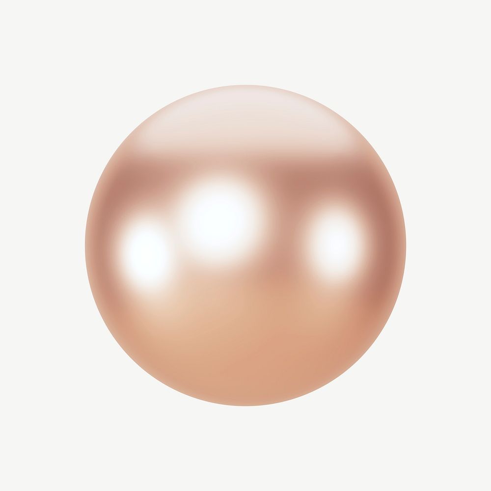 3D pink metallic ball, collage element psd