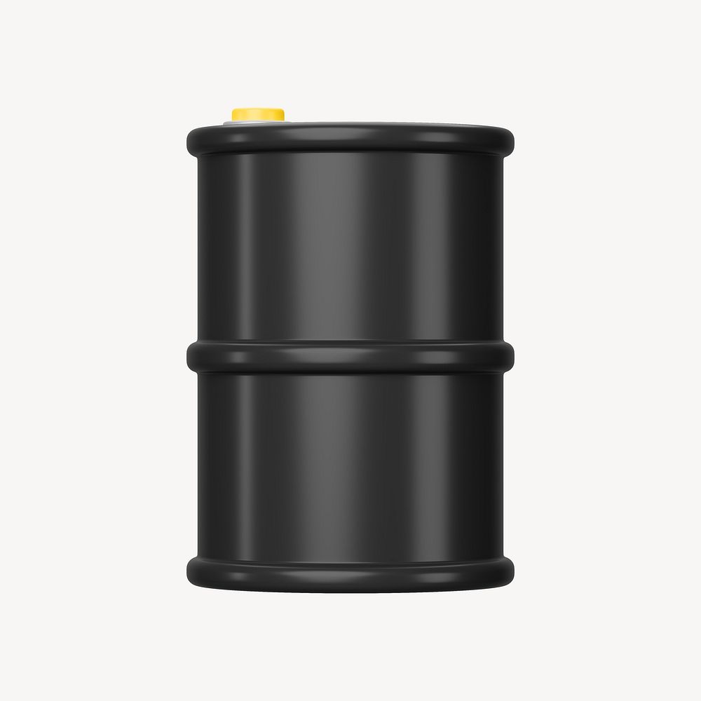 3D black oil barrel, element illustration