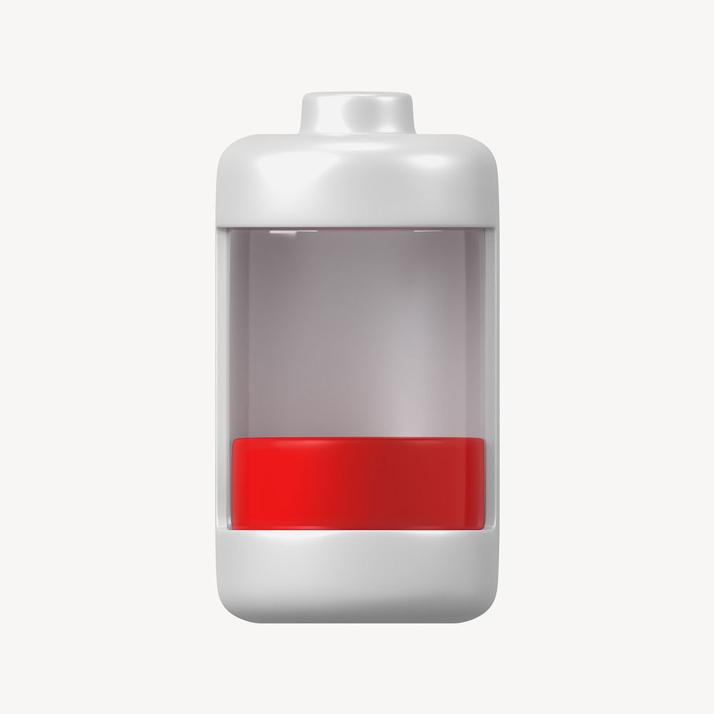3D low battery icon, element illustration