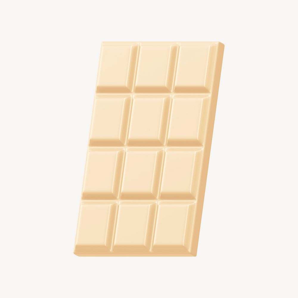 Milk chocolate bar, 3D food collage element psd