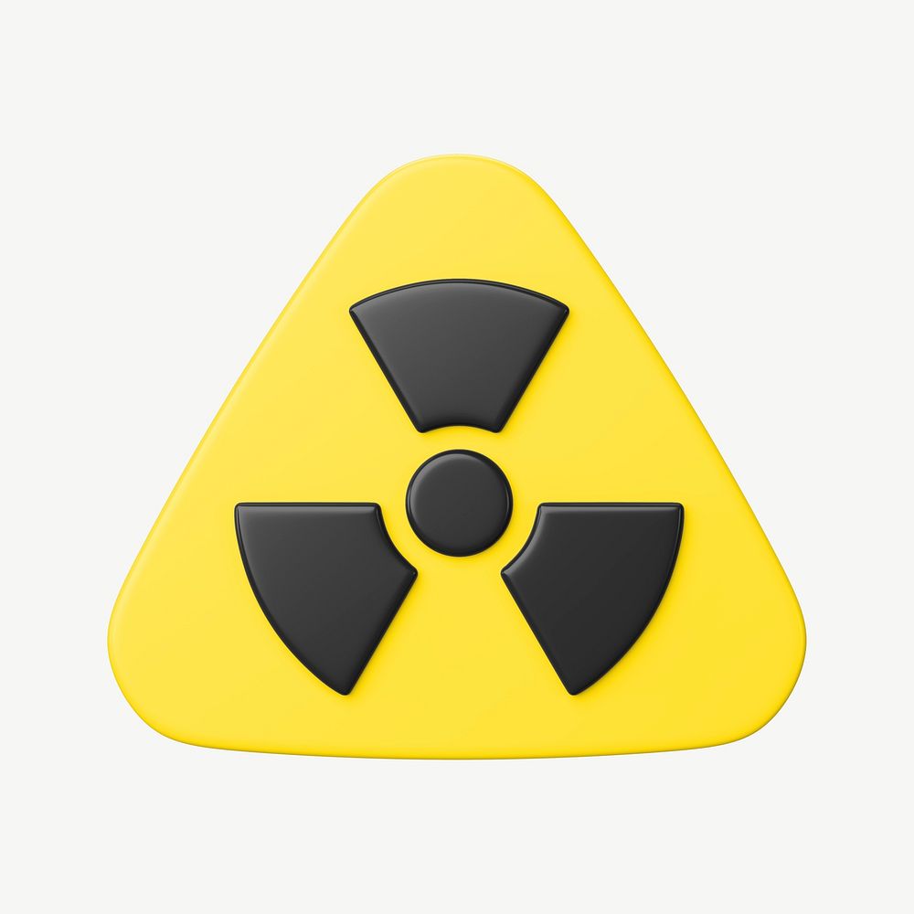 3D radiation sign, collage element psd
