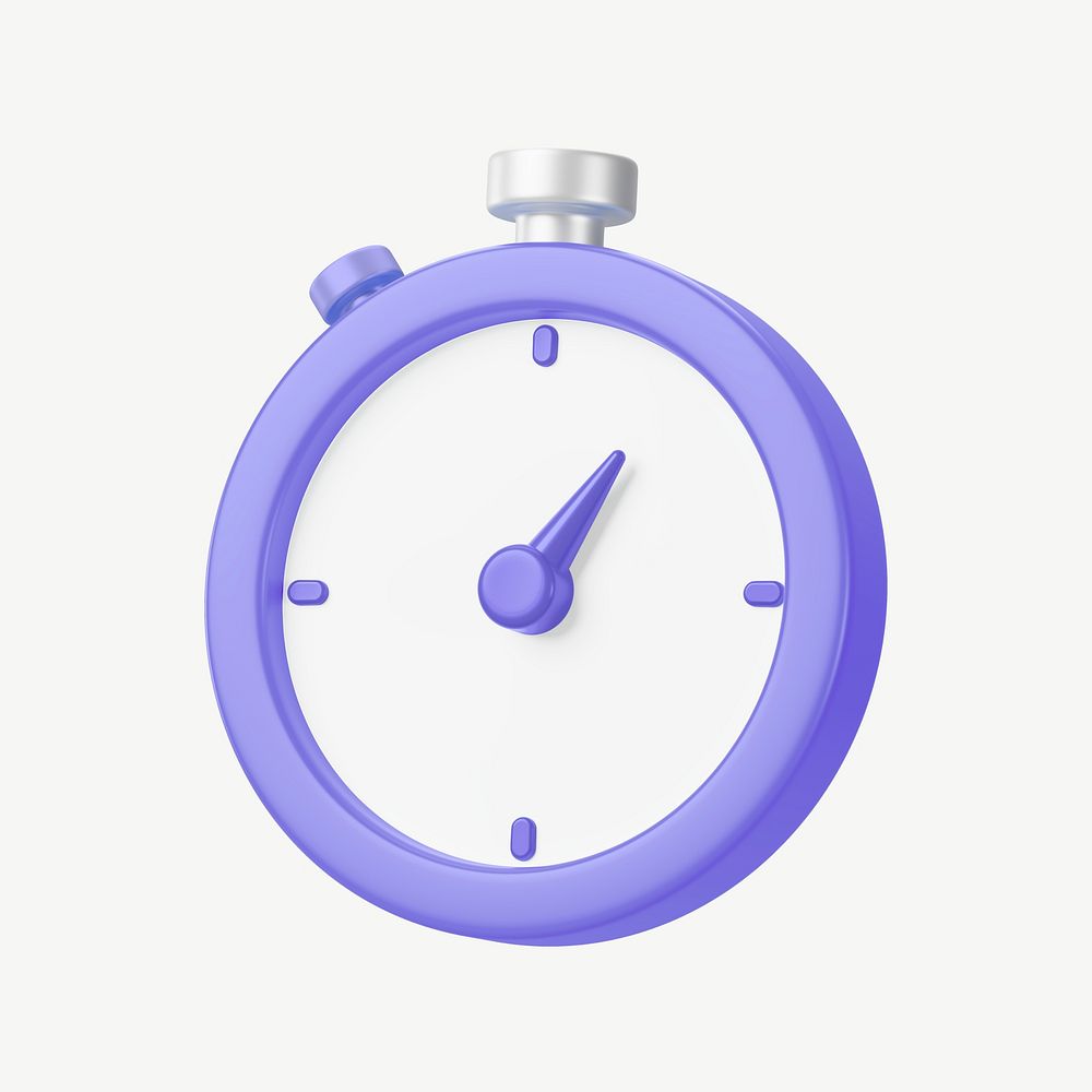 3D stopwatch, collage element psd