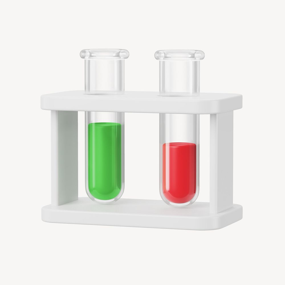 3D science test tube, element illustration