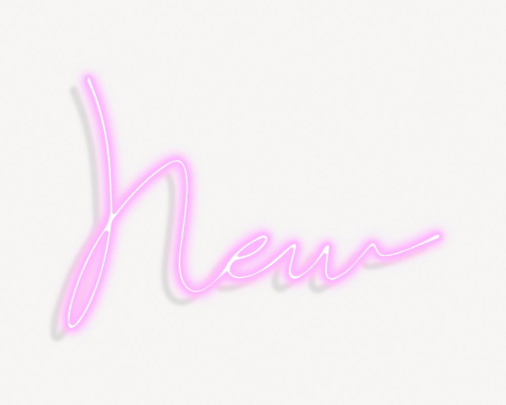 New word, pink neon collage element