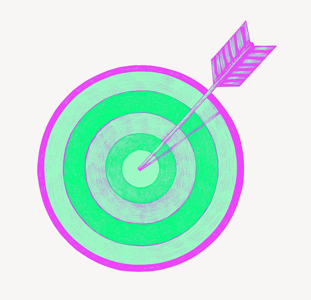 Business target, green & pink collage element