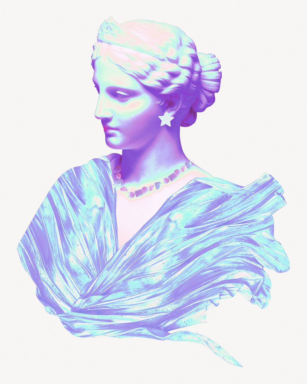 Aesthetic blue female sculpture