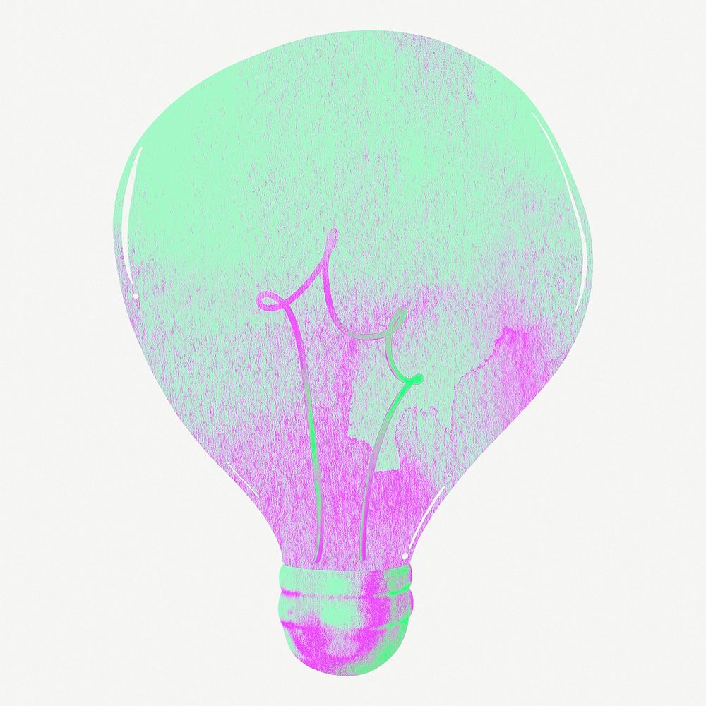 Light bulb, green & pink psd