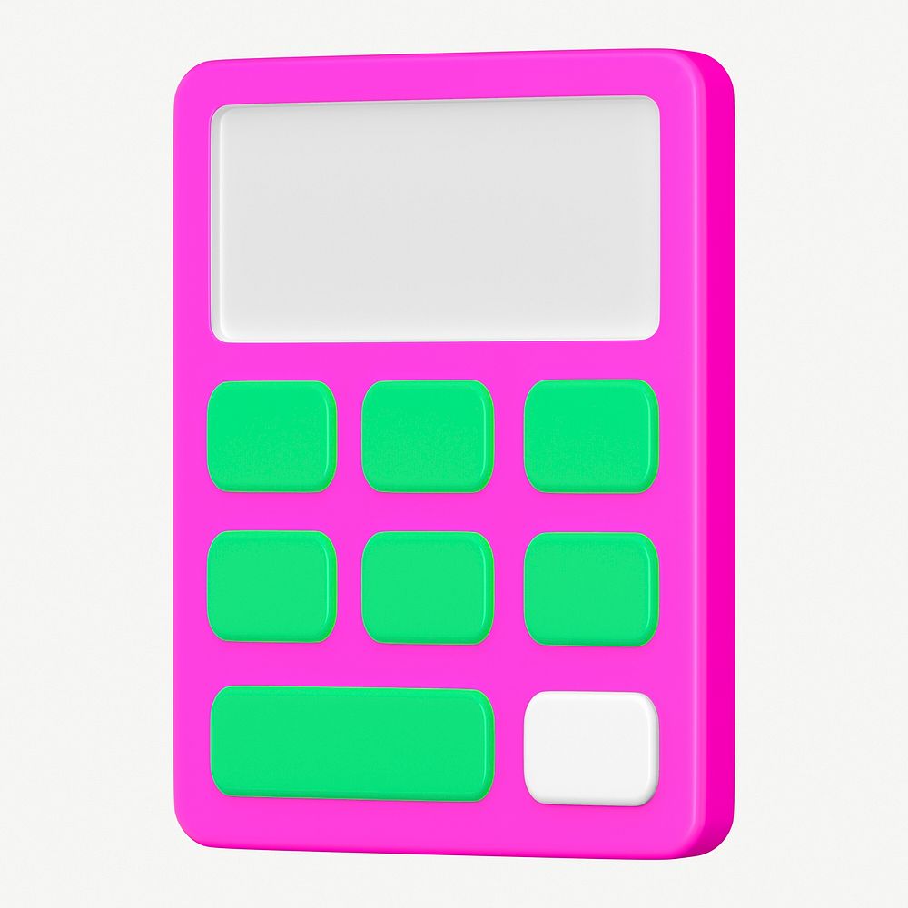 3D pink calculator psd