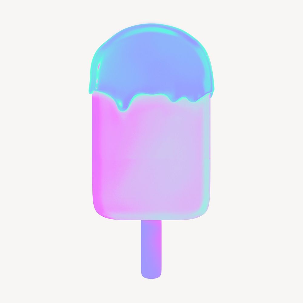 Ice cream 3D gradient collage element