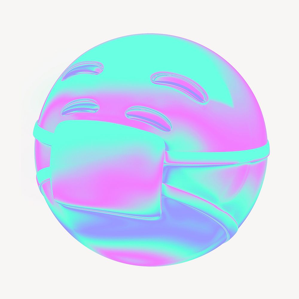 Face mask 3D gradient collage element