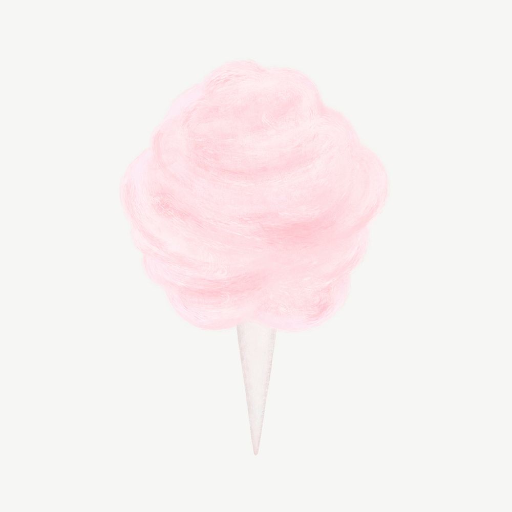 Pink cotton candy, dessert illustration psd