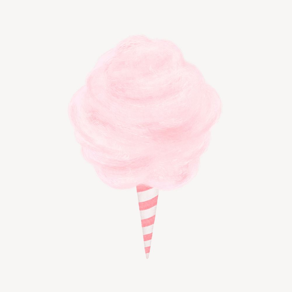 Pink cotton candy, dessert illustration