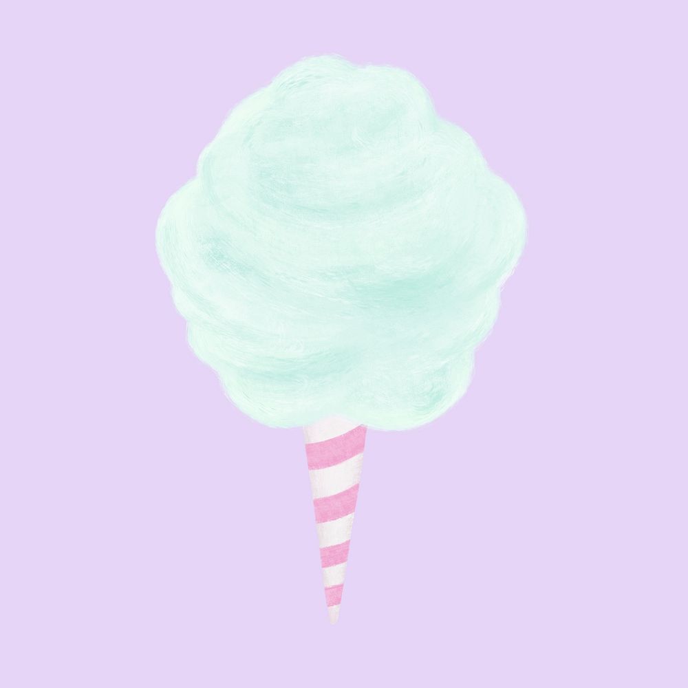 Blue cotton candy, dessert illustration