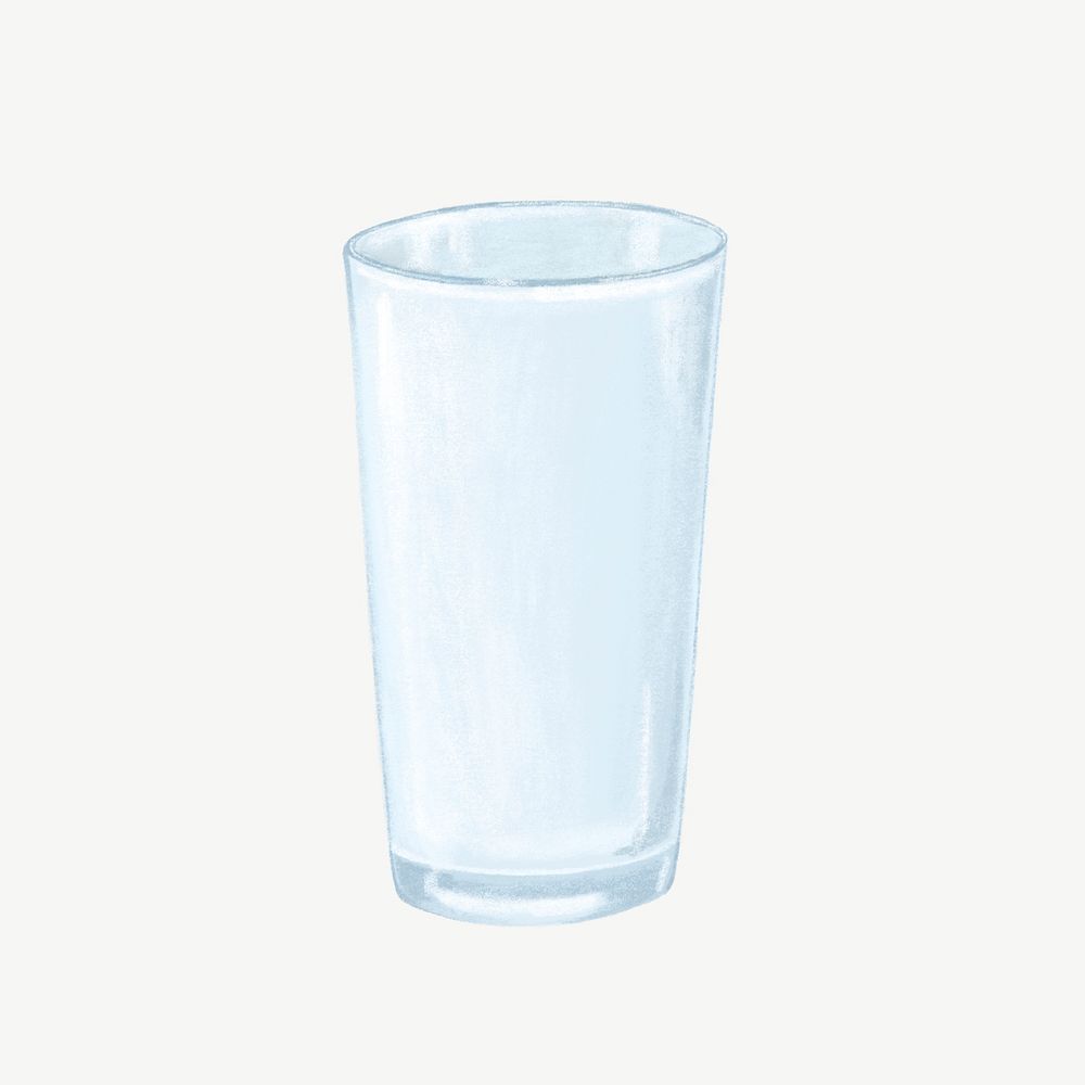 Water glass collage element psd