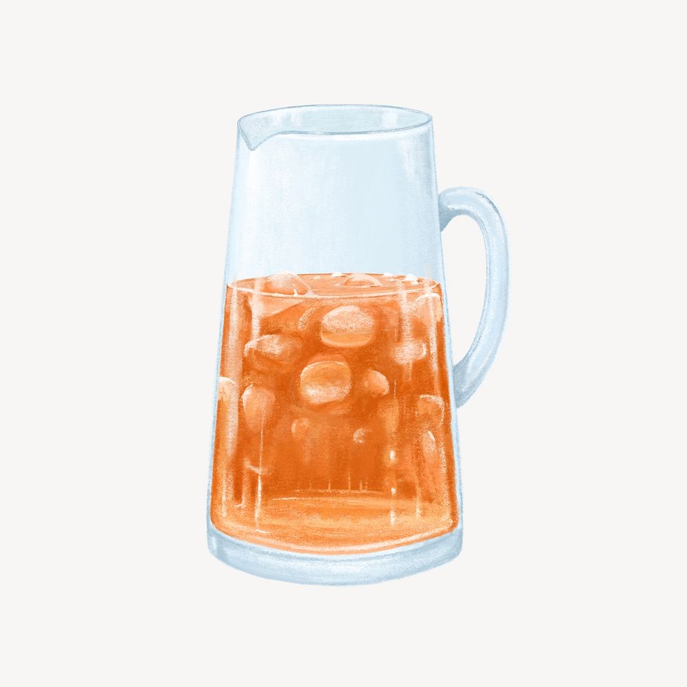 Iced lemon tea jug, drinks & refreshment illustration