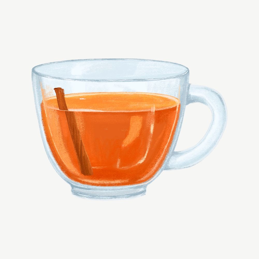 Cinnamon tea, drinks & refreshment collage element psd