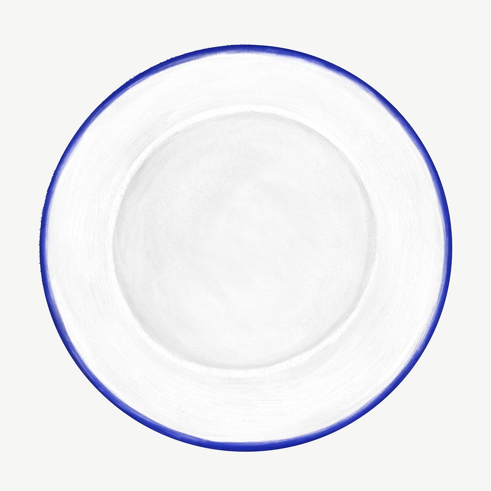 White porcelain dish collage element psd