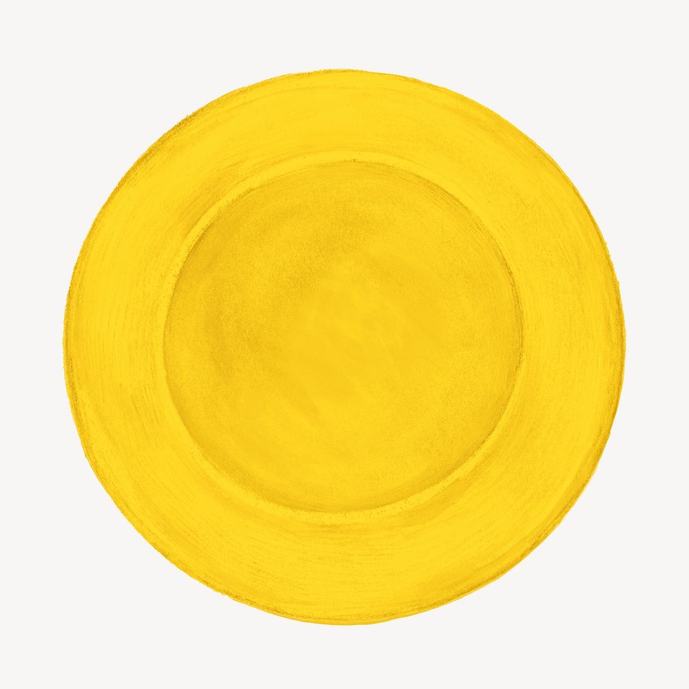 Yellow plate kitchenware illustration