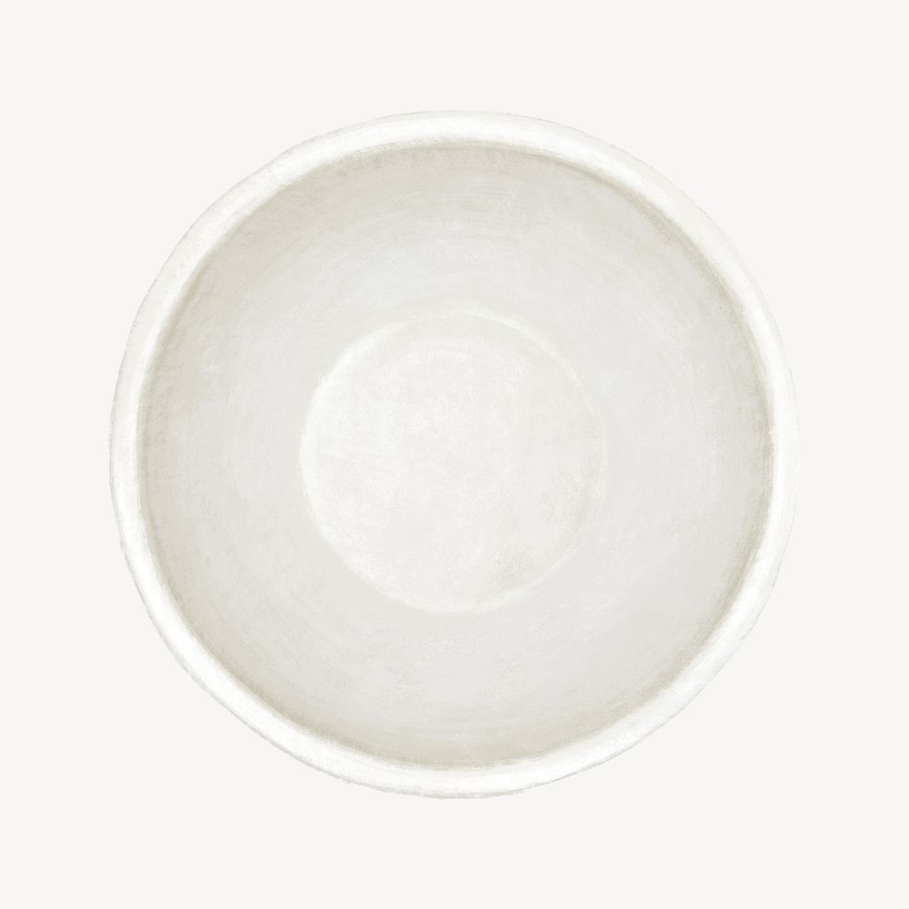 White bowl kitchenware illustration