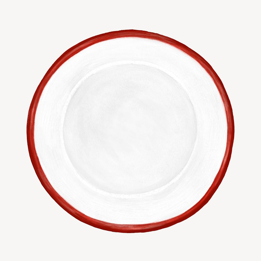 White plate kitchenware illustration