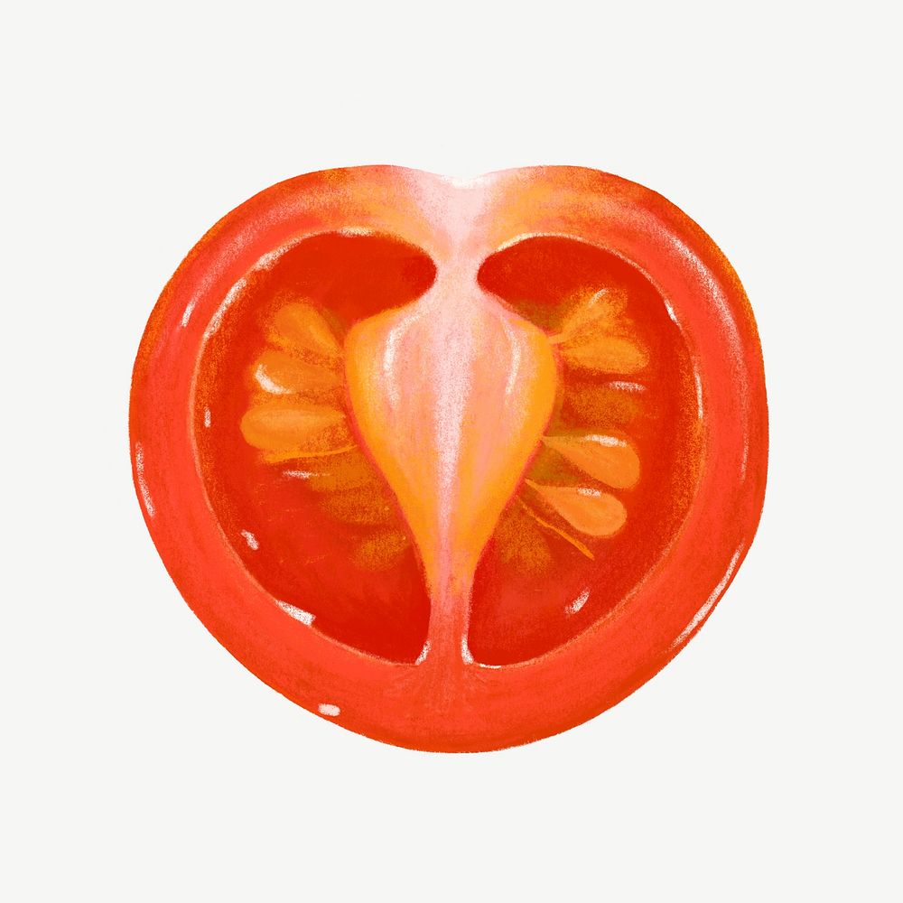 Tomato vegetable, healthy food collage element psd