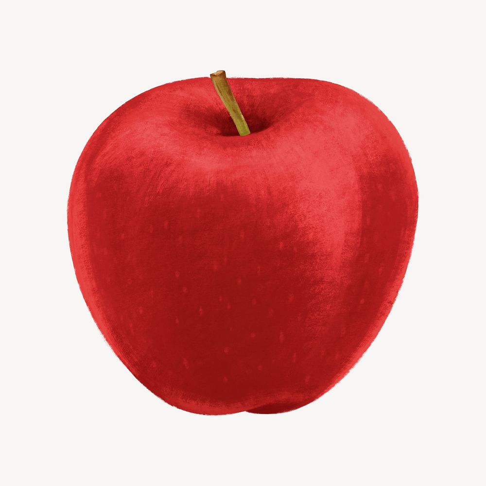 Red apple fruit, healthy food illustration