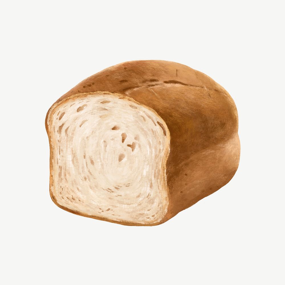 Bread loaf, homemade pastry collage element psd
