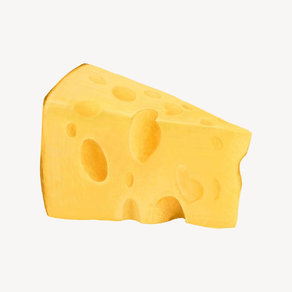 Alpine cheese, dairy food illustration