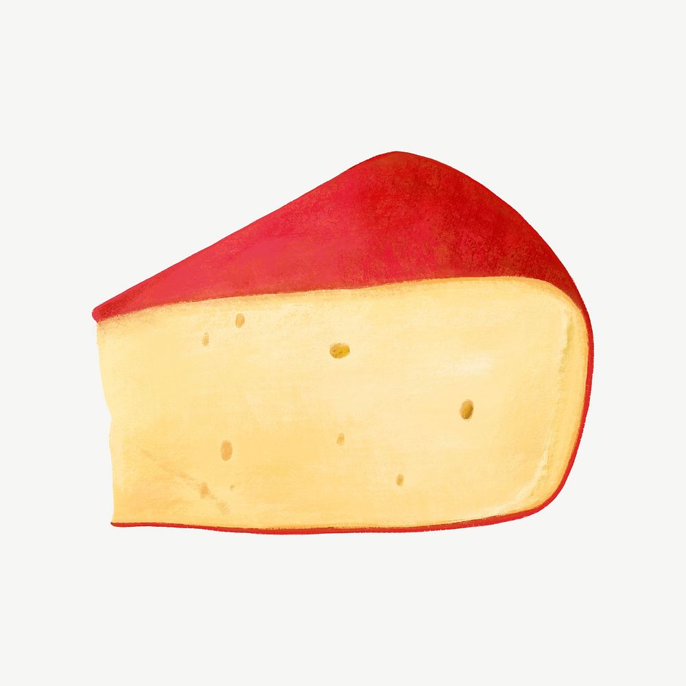 Gouda cheese, dairy food collage element psd
