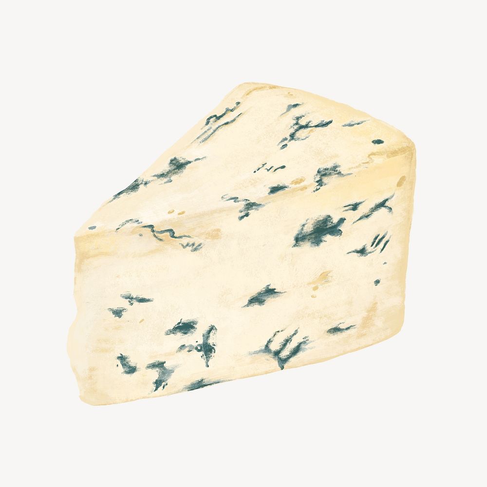 Blue cheese, dairy food illustration