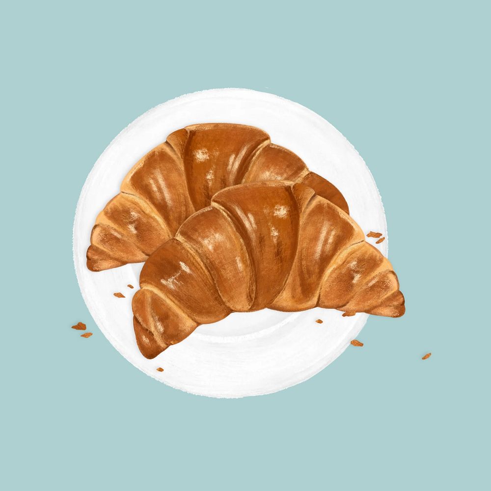 Croissant, homemade pastry illustration