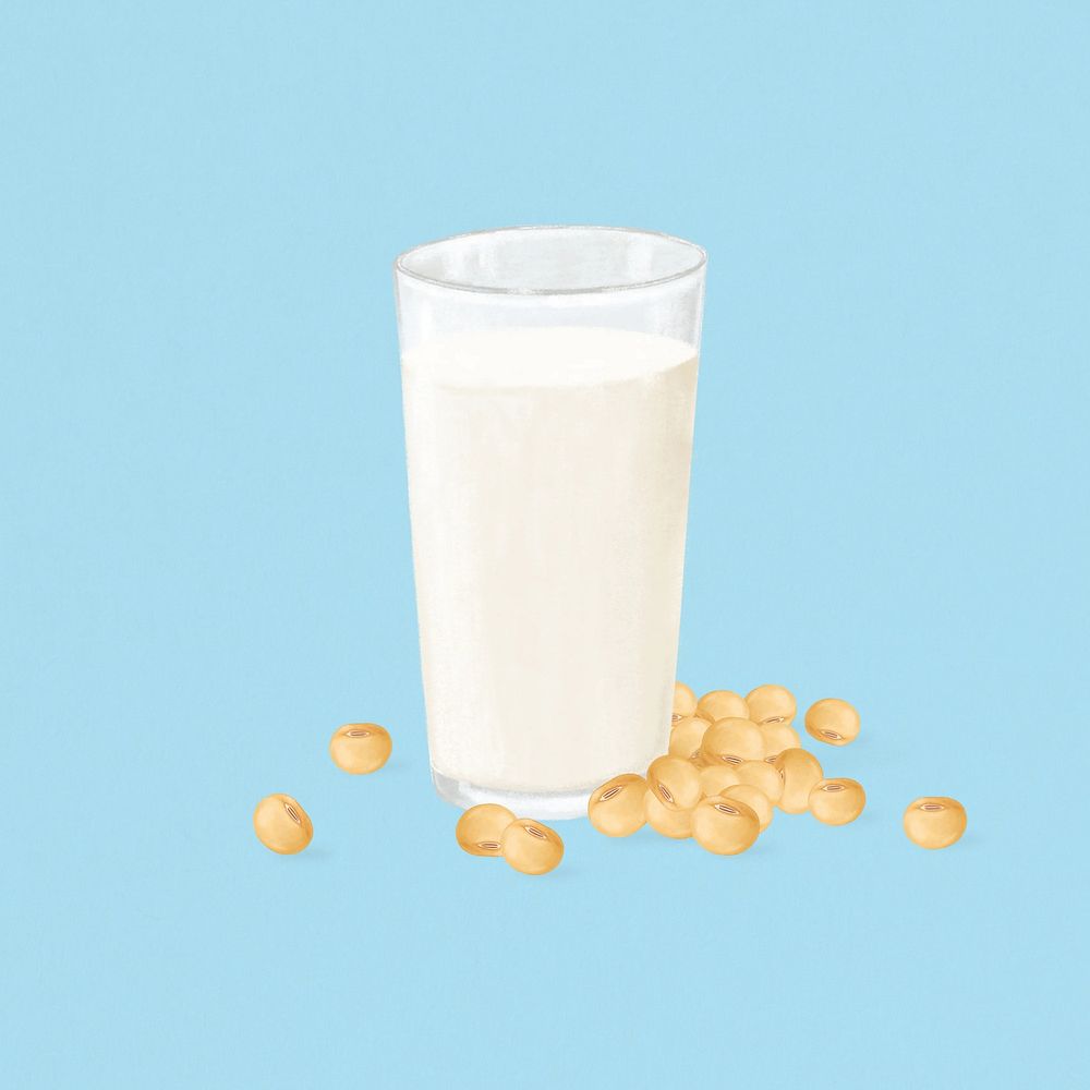 Soy milk, vegan drink illustration