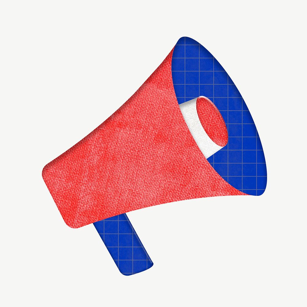 Red megaphone collage element psd