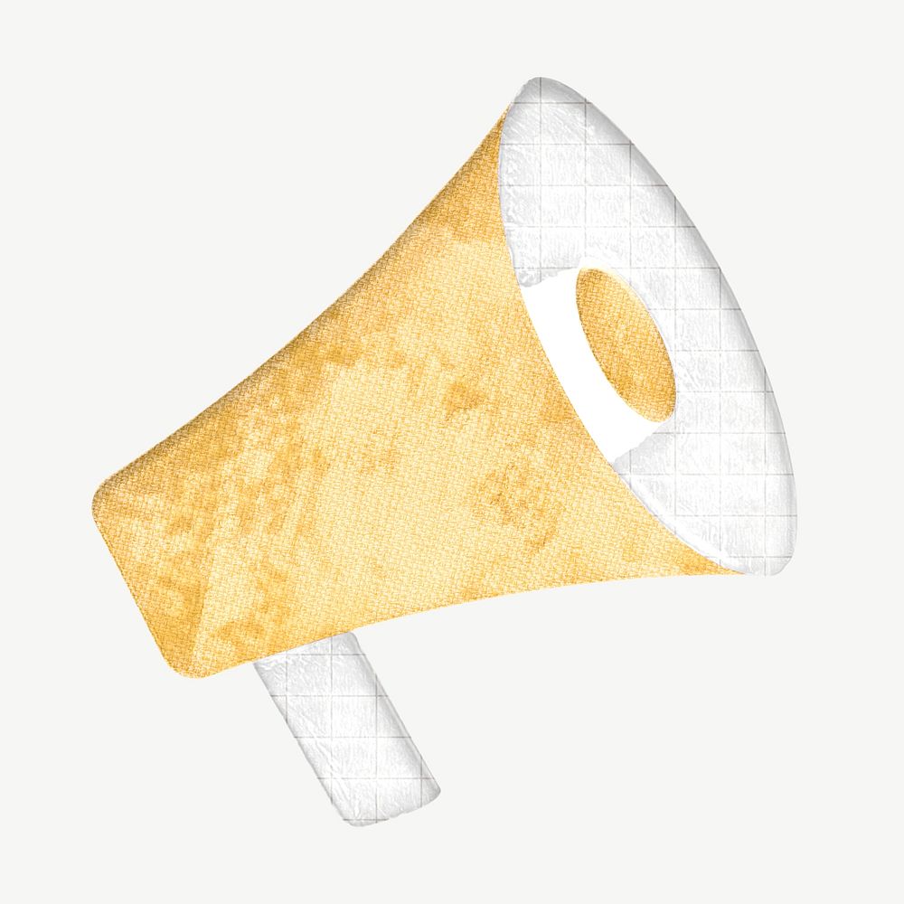 Yellow megaphone collage element psd