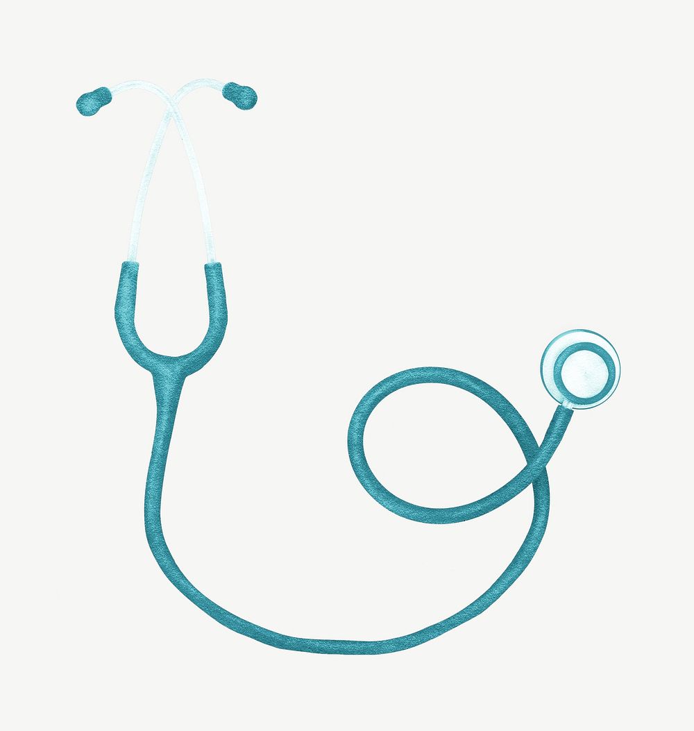 Stethoscope, medical equipment collage element psd