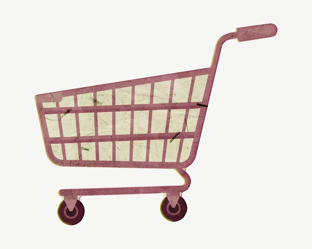 Shopping cart collage element psd