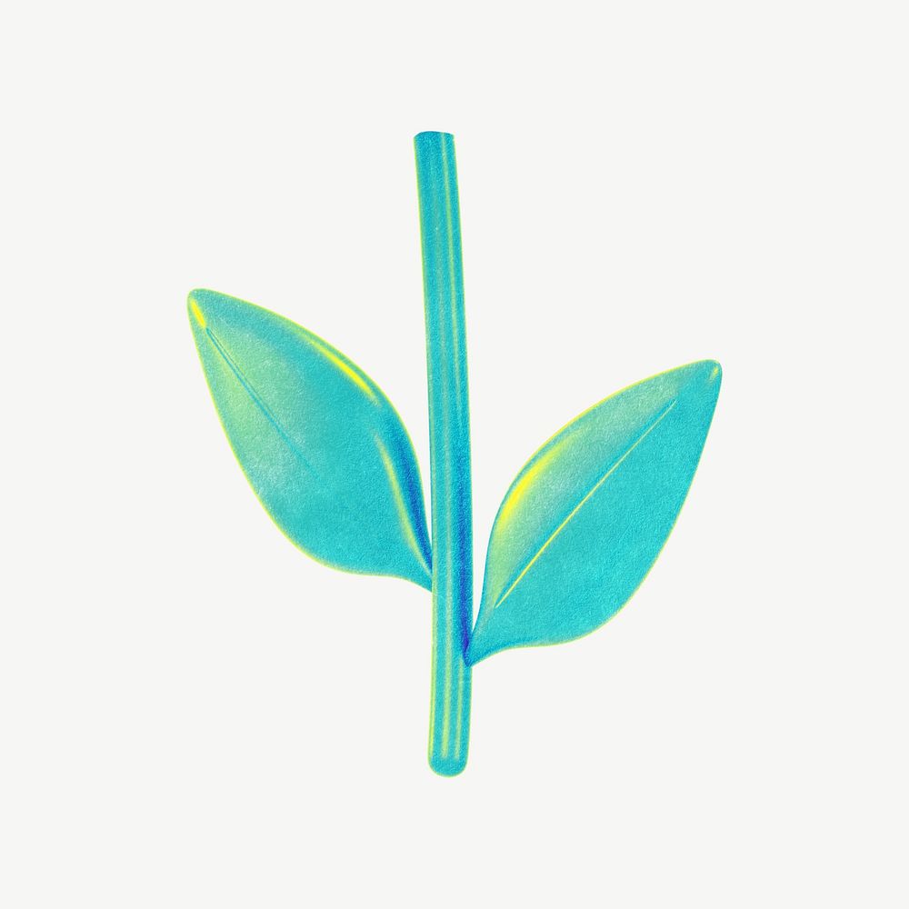 Green leaves gradient holographic psd